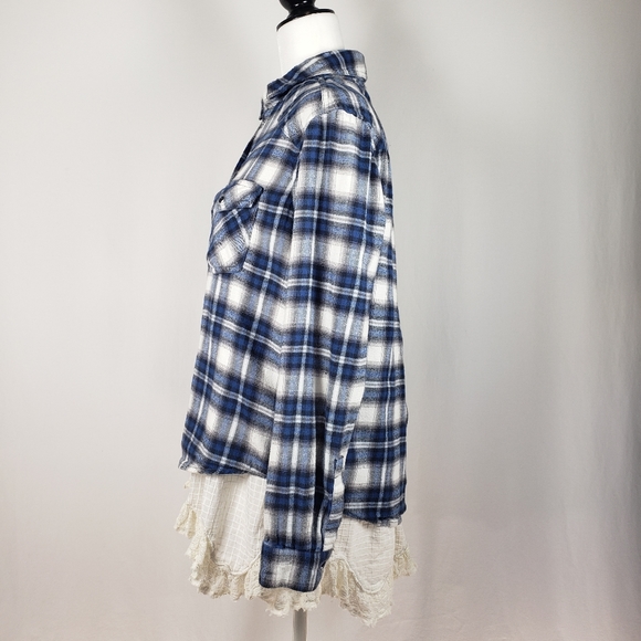 UO- BDG Lace Petticoat Flannel Shirt - Picture 4 of 8